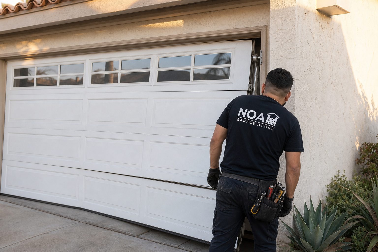 Garage door off track repair San Diego