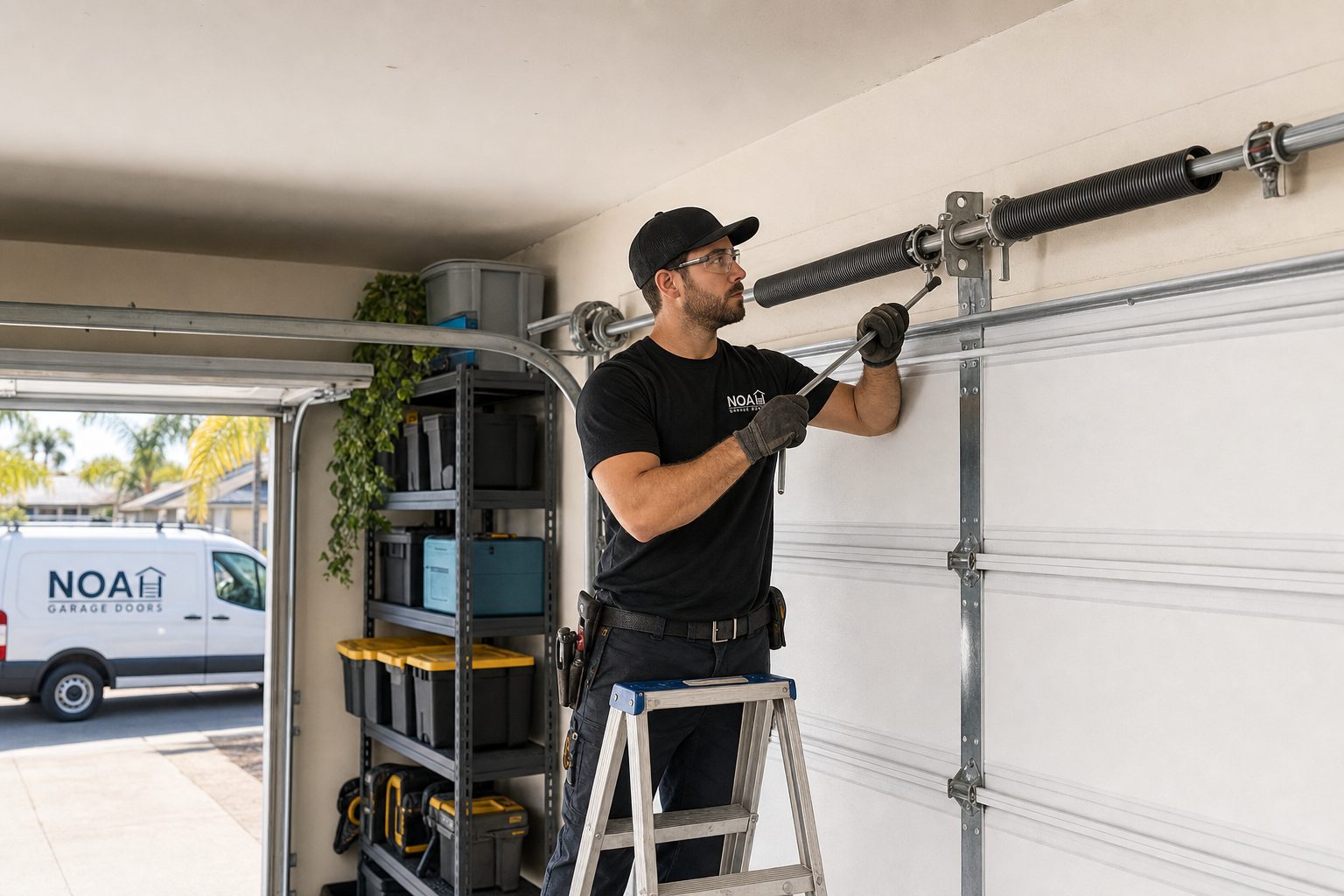 Garage door spring replacement in San Diego