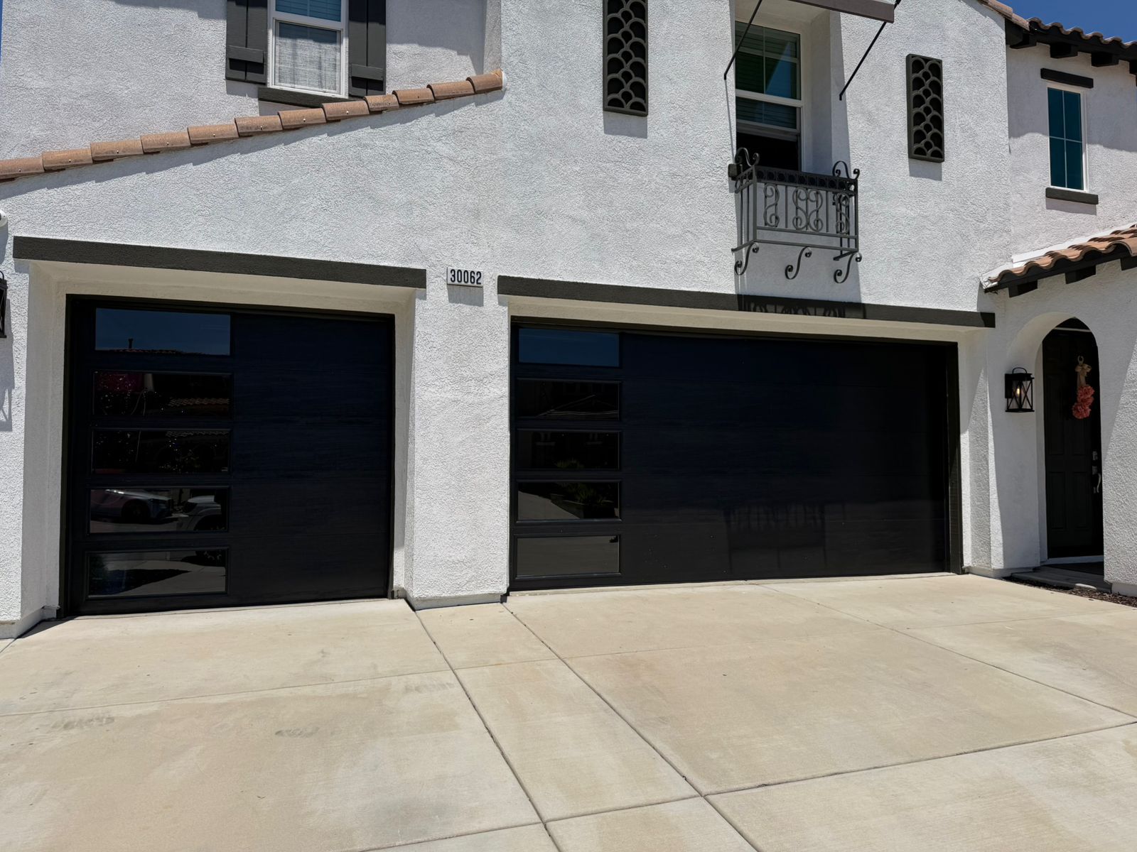New modern black garage door San Diego