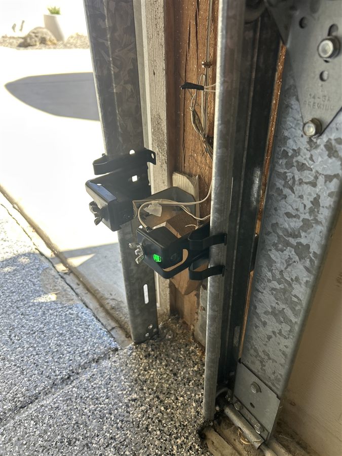 Garage door safety sensors installed by Noah Garage Doors in San Diego